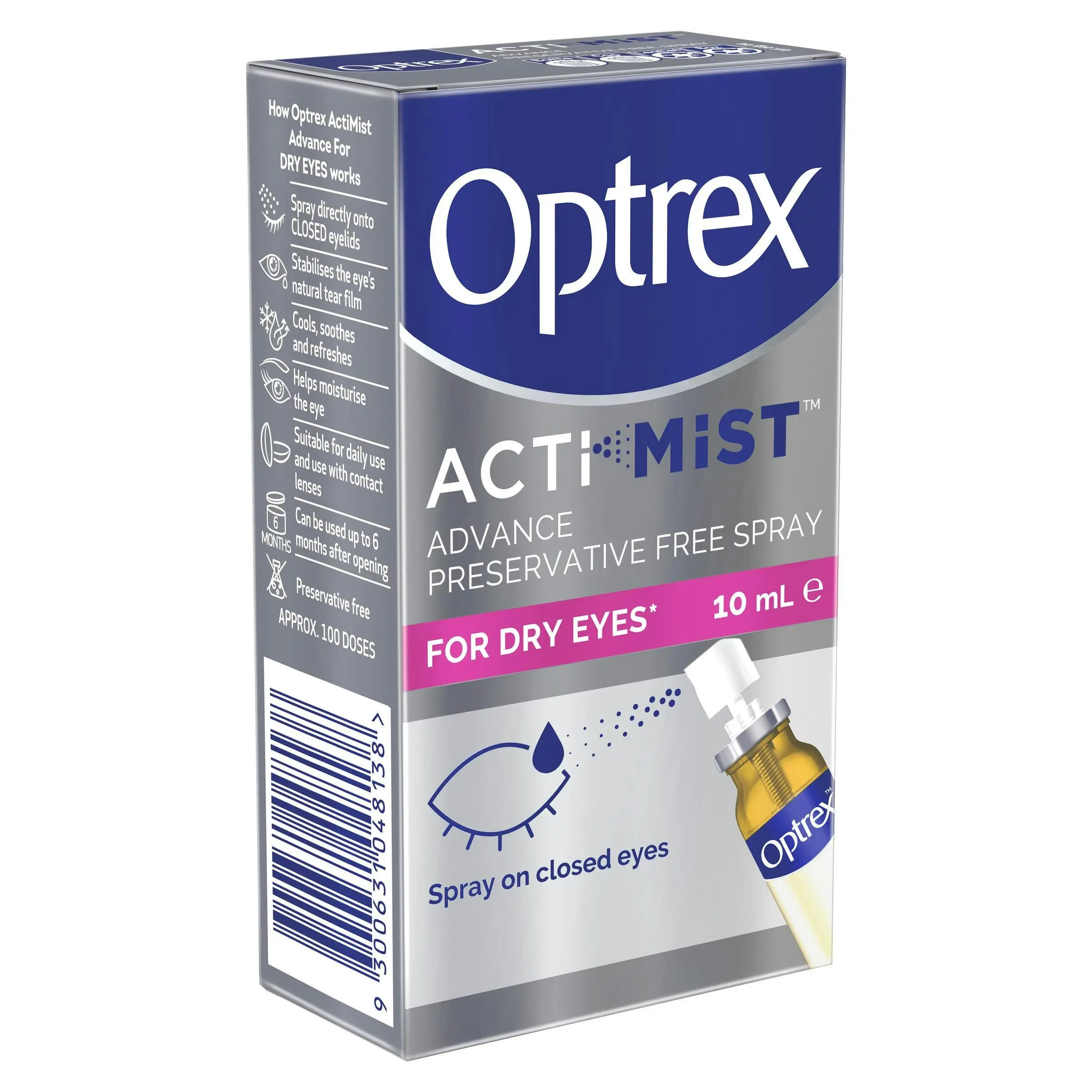 Optrex Advance Actimist Preservative Free Dry Eye Spray 10ml - Health