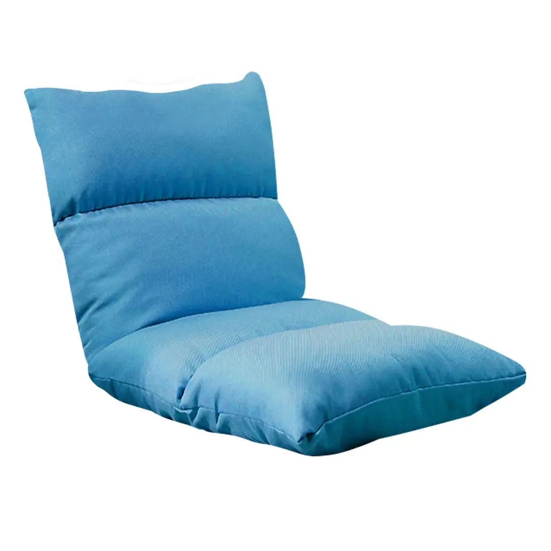 SOGA Lounge Floor Recliner Adjustable Lazy Sofa Bed Folding Game Chair Blue - Furniture