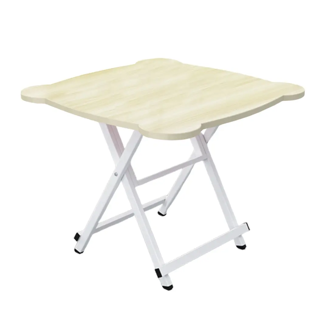 SOGA Light Wood Minimalist Cat Ear Folding Table Indoor Outdoor Portable Stall Desk Home Decor - Furniture