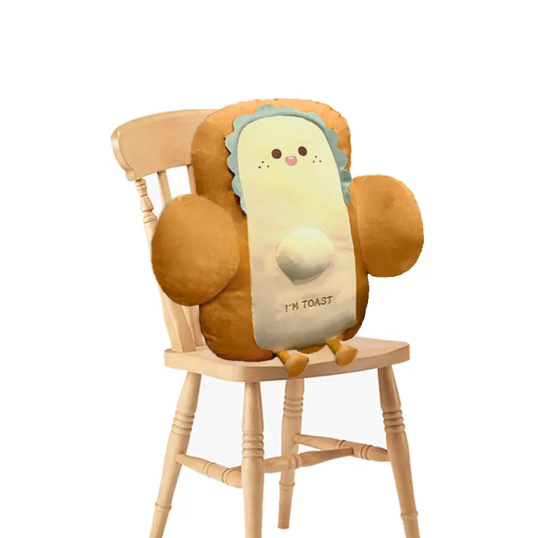 SOGA 58cm Cute Face Toast Bread Cushion Stuffed Car Seat Plush Cartoon Back Support Pillow Home Decor - Home & Garden
