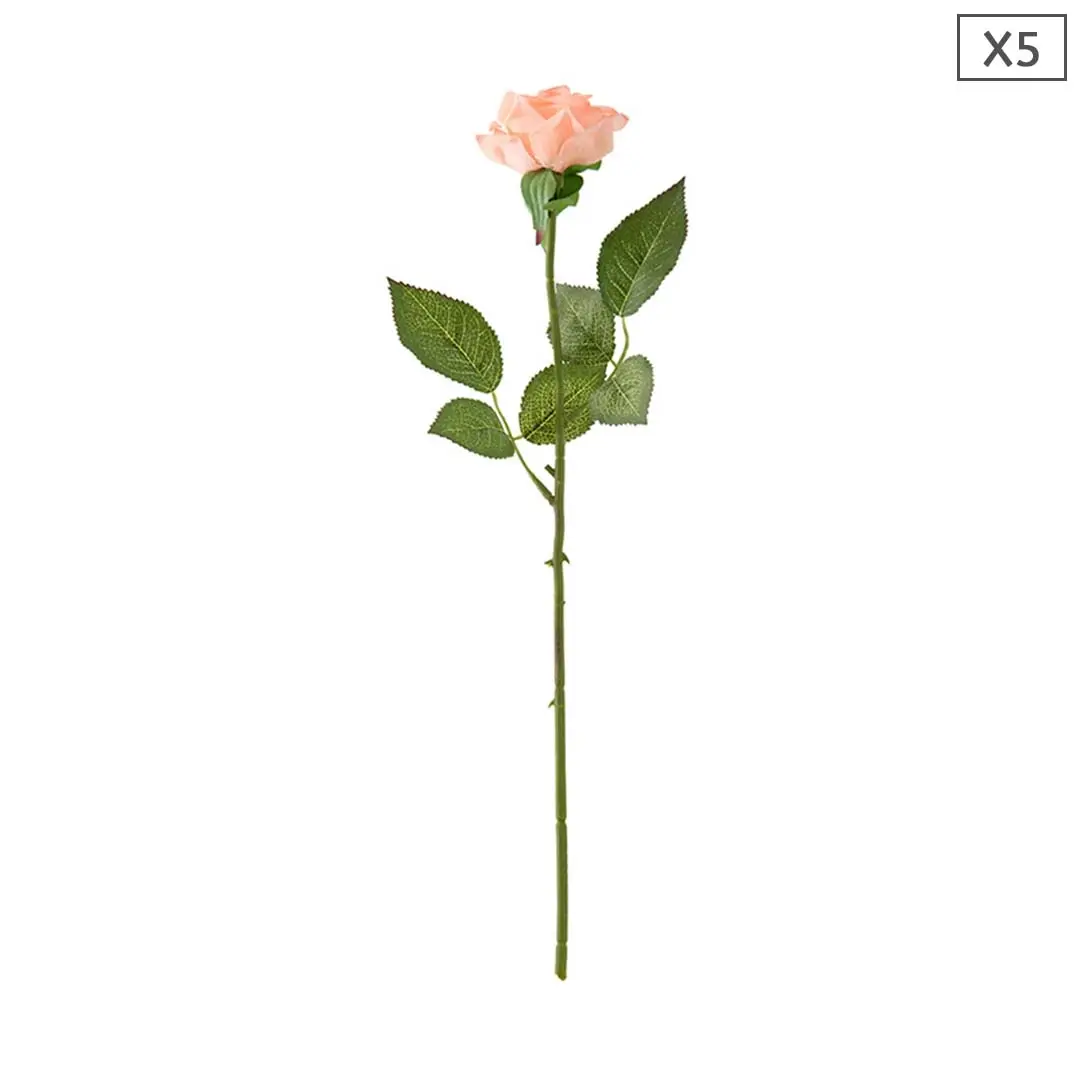 SOGA 5pcs Artificial Silk Flower Fake Rose Bouquet Table Decor Champion - Furniture