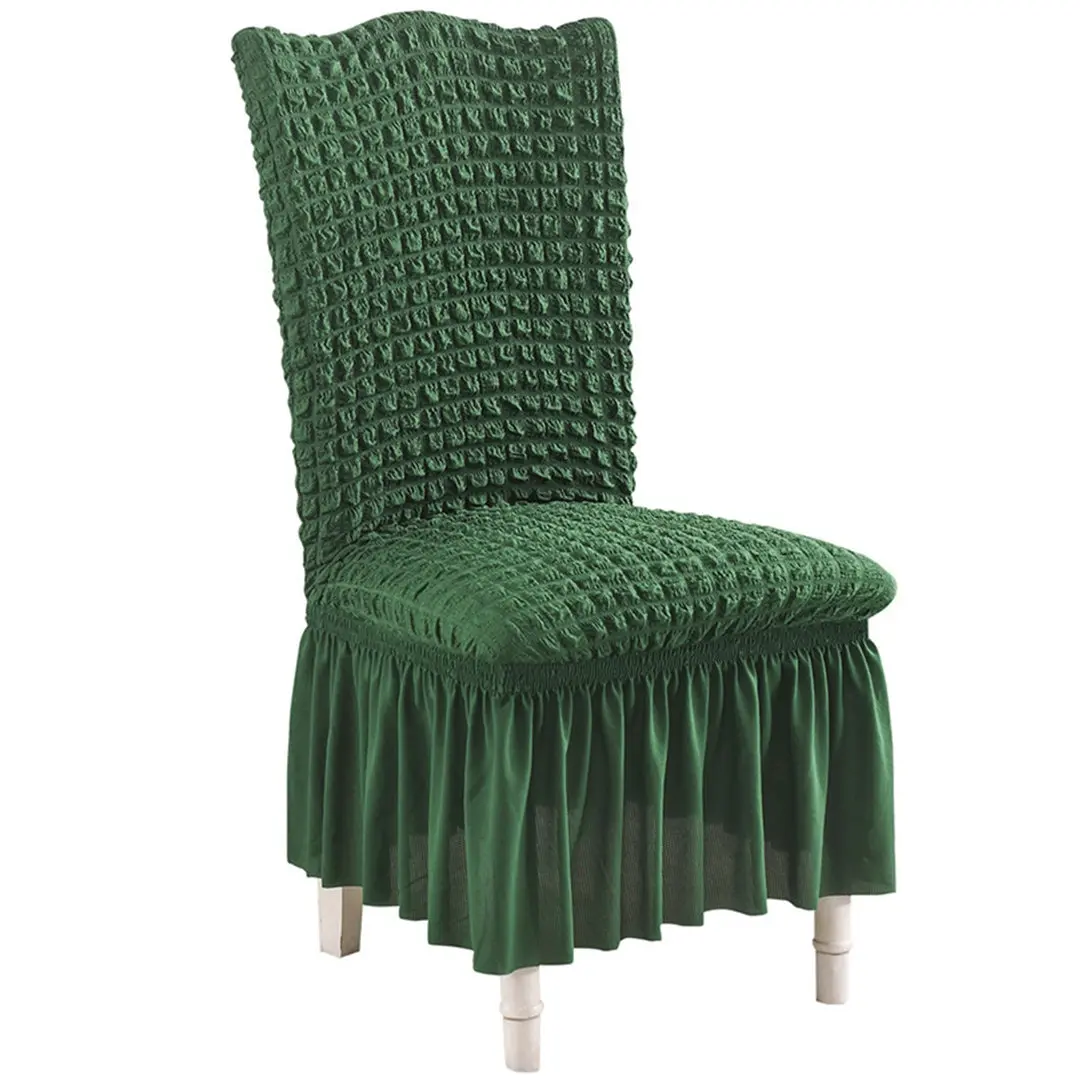SOGA Dark Green Chair Cover Seat Protector with Ruffle Skirt Stretch Slipcover Wedding Party Home Decor - Home & Garden