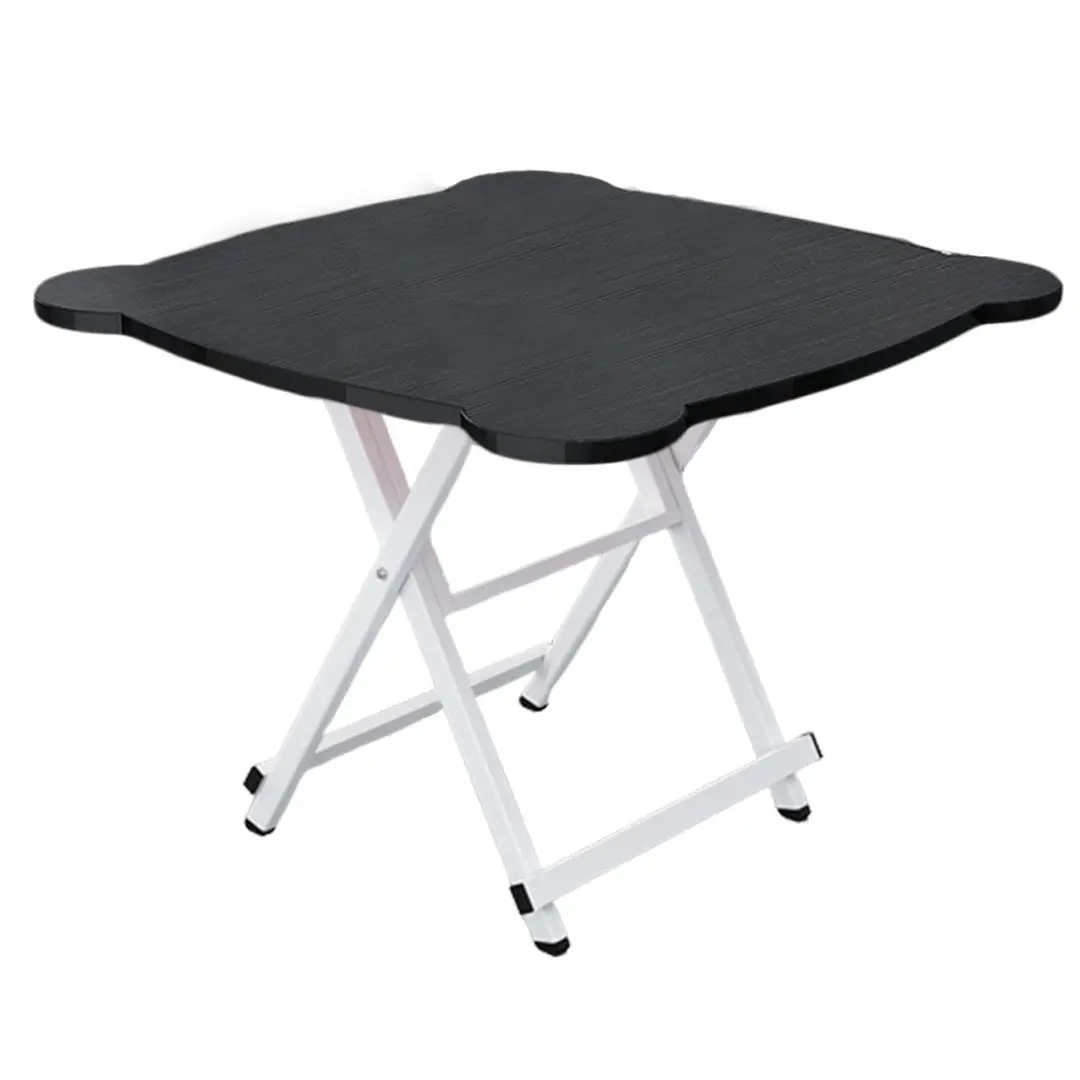 SOGA Black Minimalist Cat Ear Folding Table Indoor Outdoor Portable Stall Desk Home Decor - Furniture