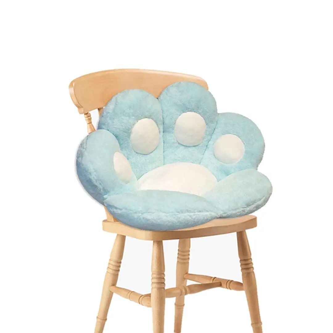SOGA 80cm Mint Blue Paw Shape Cushion Warm Lazy Sofa Decorative Pillow Backseat Plush Mat Home Decor - Home & Garden