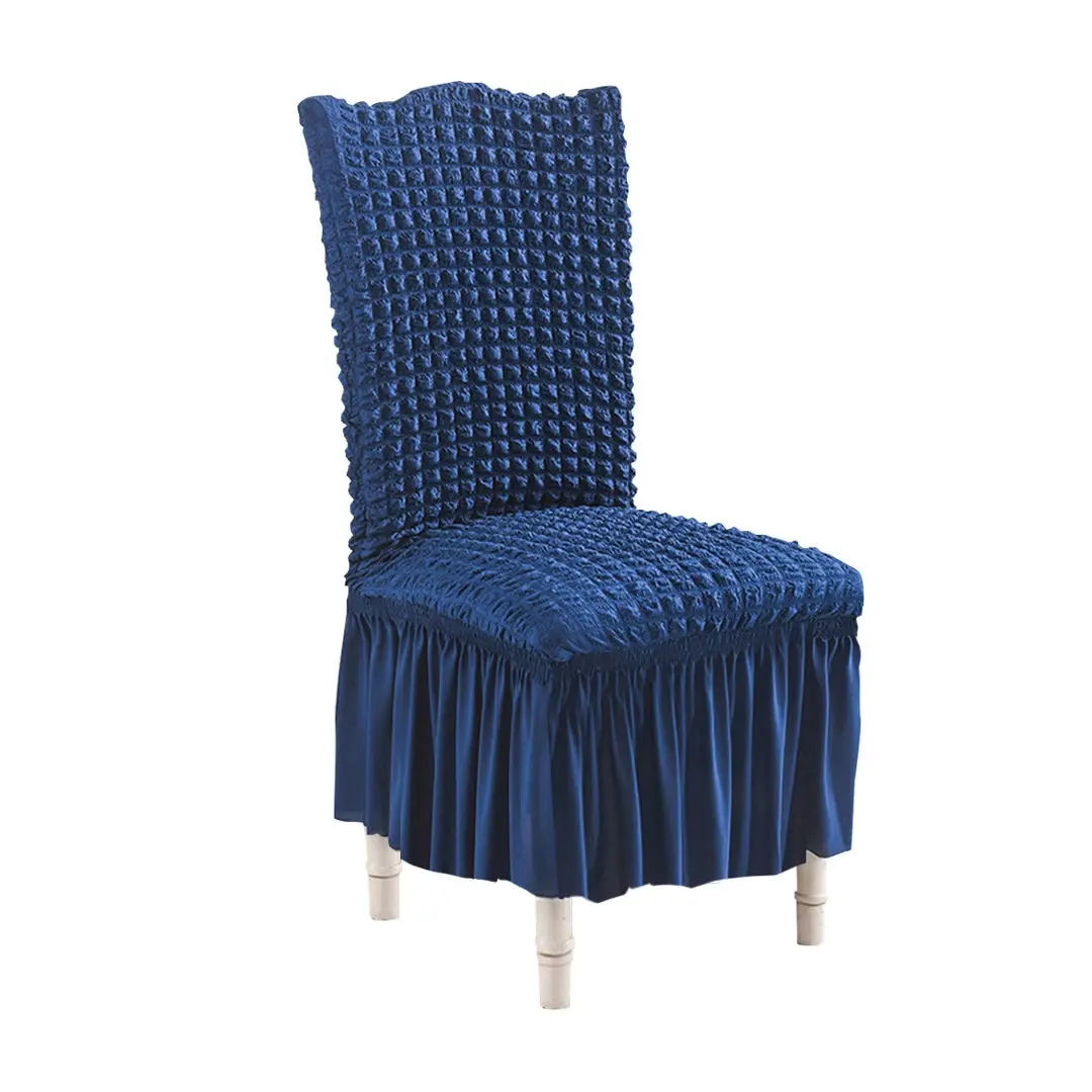 SOGA Blue Chair Cover Seat Protector with Ruffle Skirt Stretch Slipcover Wedding Party Home Decor - Home & Garden