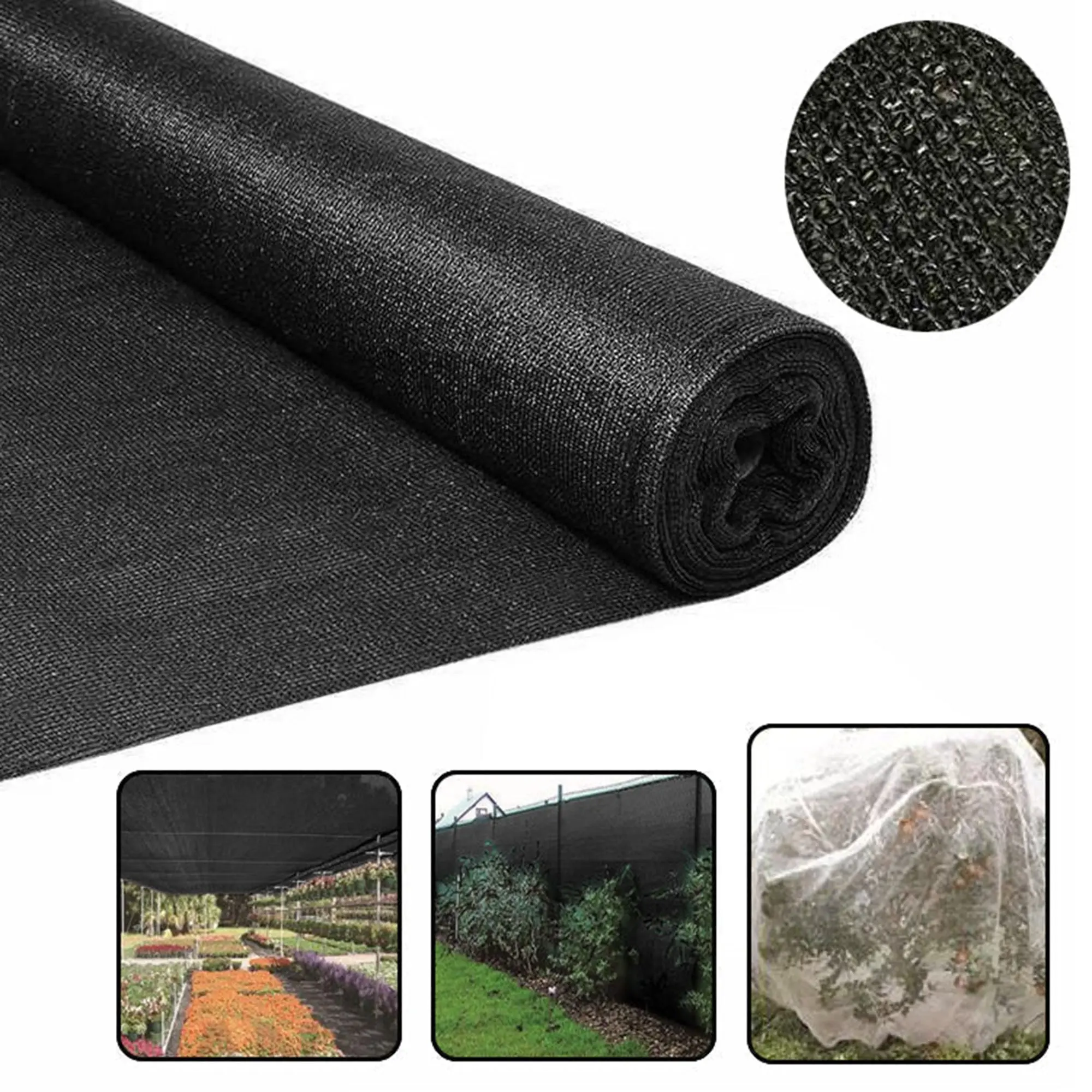 Elora Shadecloth 1.83x10m Black 90% Uv Screen Sail Shade Cloth Mesh Roll Net Garden Outdoor - Home & Garden