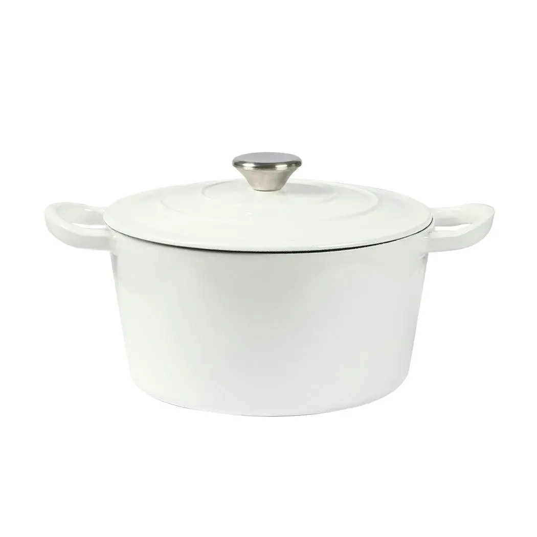 Toque Enamel Dutch Oven 4L Cast Iron Pan Casserole Pot Slow Cook Cooker with Lid - Home & Garden