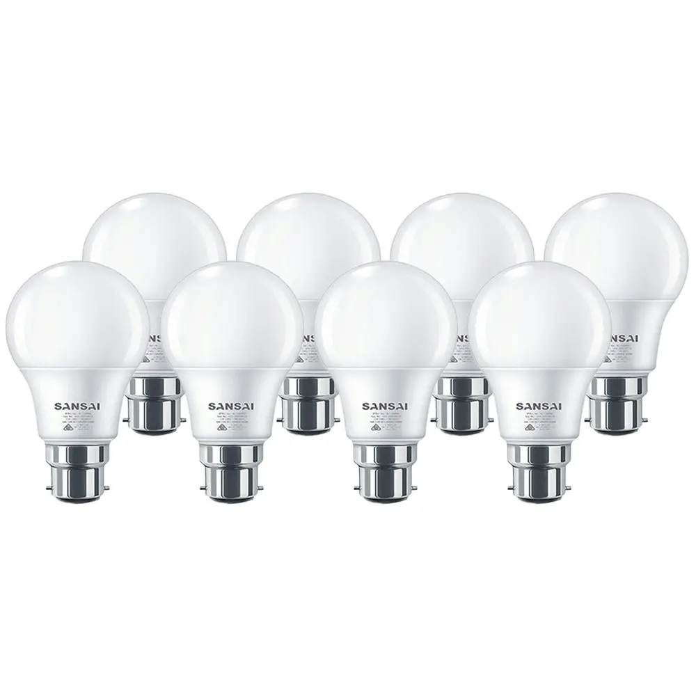 8PK Sansai 12W B22 Bayonet LED Light Bulb Globe 3000K 1050 Lumens Warm White - Home & Garden