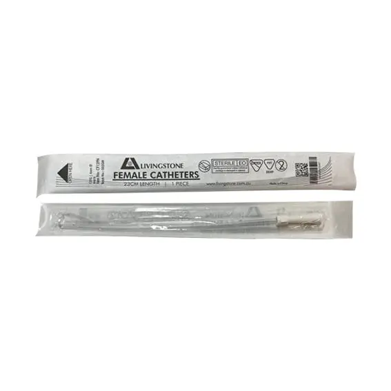 Livingstone Female Catheter 12FG White 4.00mm Diameter 23cm Length Sterile 100 Bag - Commercial
