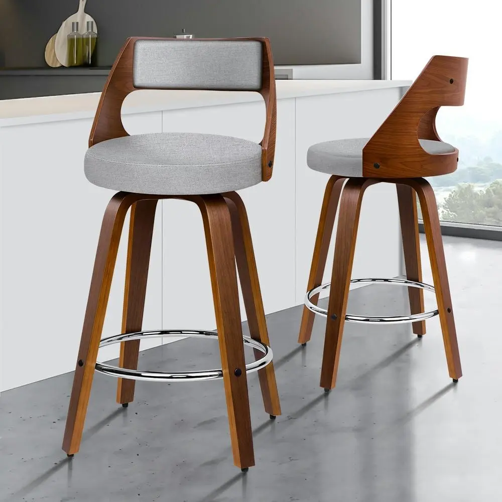 Alfordson Set of 2 Eden Elegant Modern Style Bar Stools (Light Grey) - Shop Dining Chairs & Bar Stools