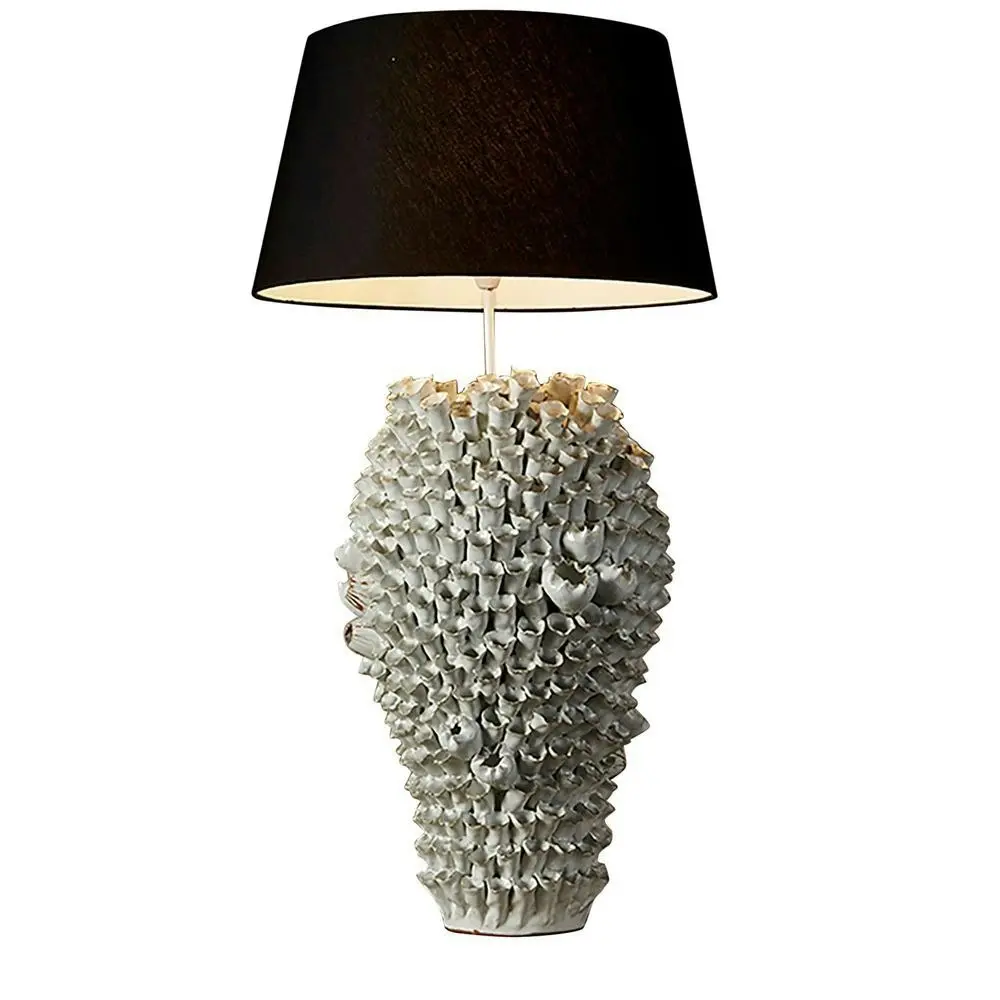 Belle Singita Table Lamp w/ Ceramic Base 64cm Bedside Night Light Decor White - Home & Garden