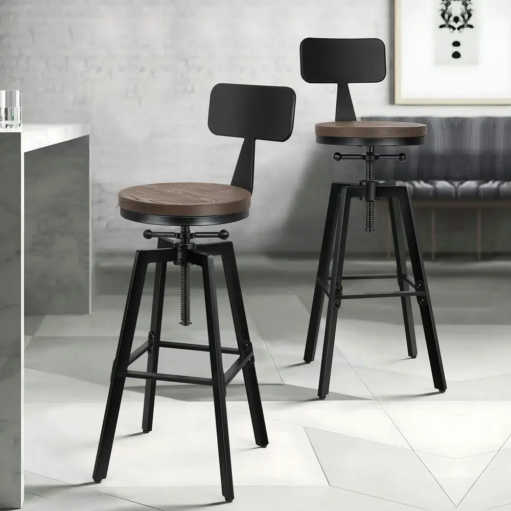 Alfordson 2x Backrest Bar Stool Ezra - Furniture