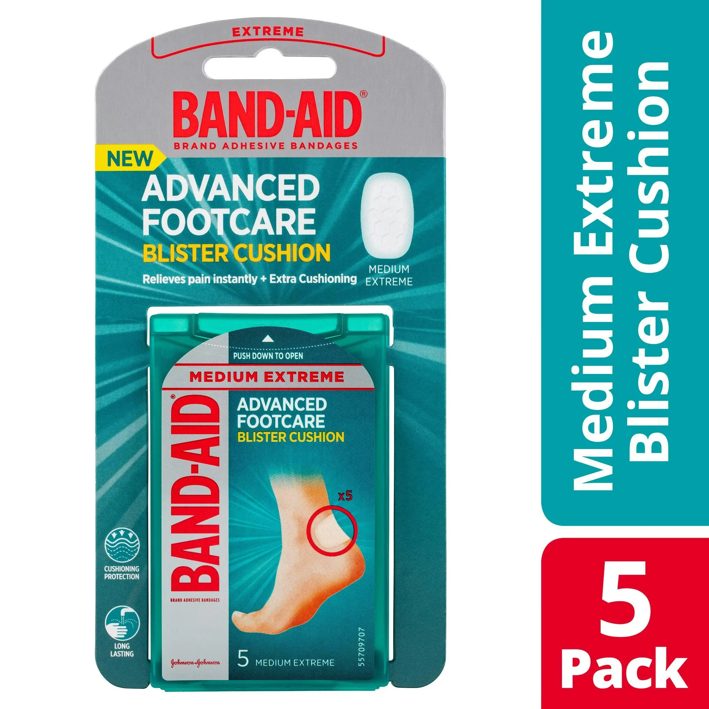 BAND-AID Advanced Footcare Blister Cushion Medium Extreme 5 Pack