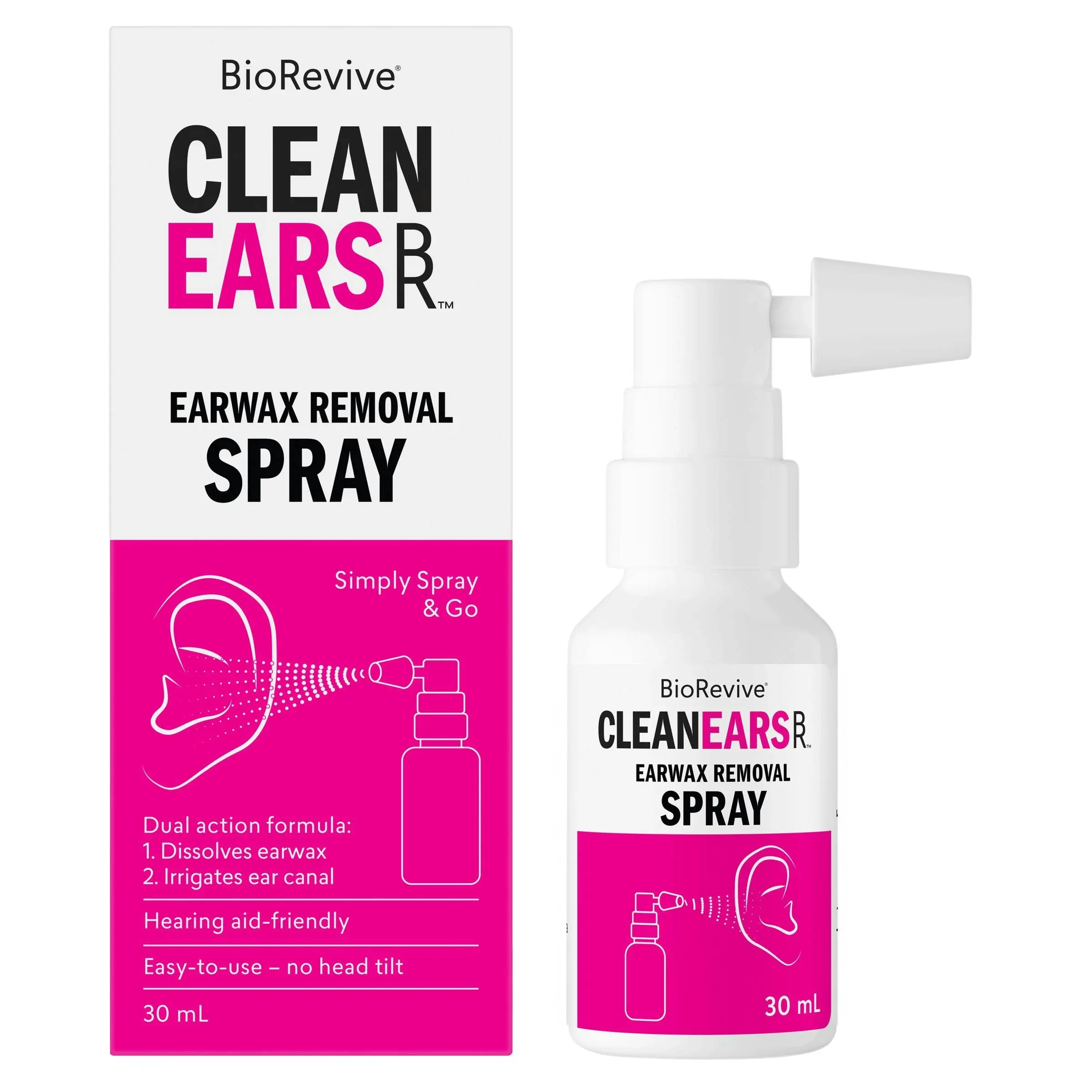 BioRevive CleanEars Earwax Removal Spray 30ml - Health