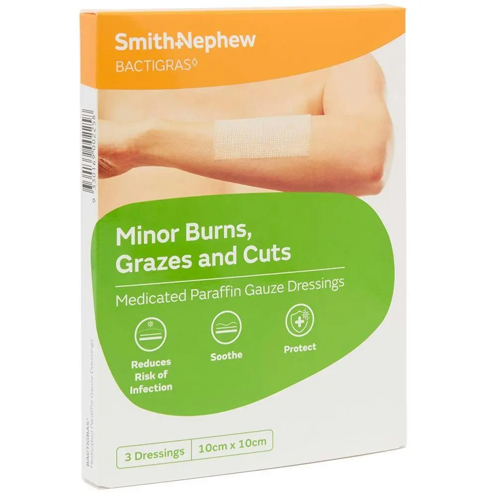 Bactigras Dressings 10x10cm 3 Pack - Health