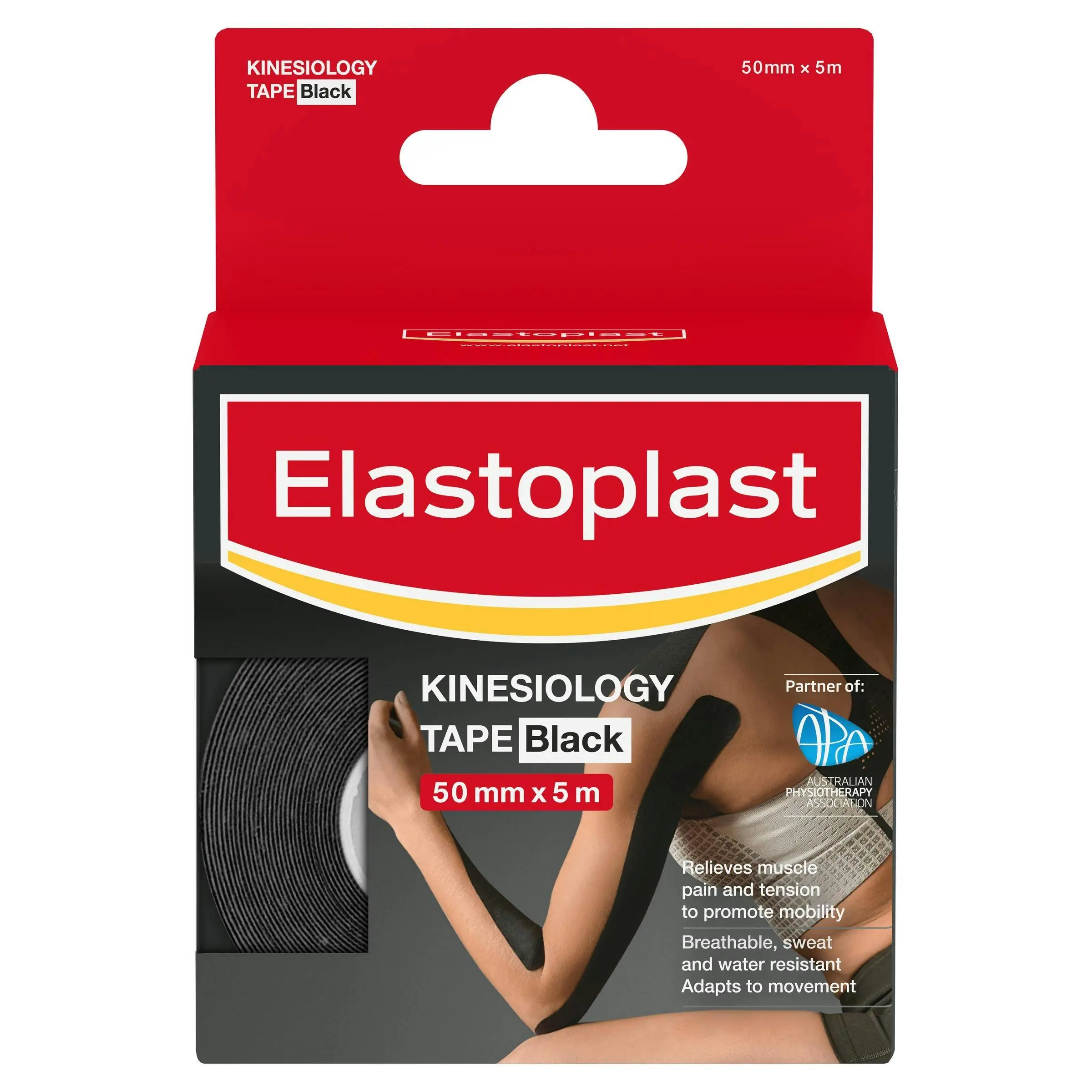 Elastoplast Sport Kinesiology Tape Black 5cm x 5m - Health