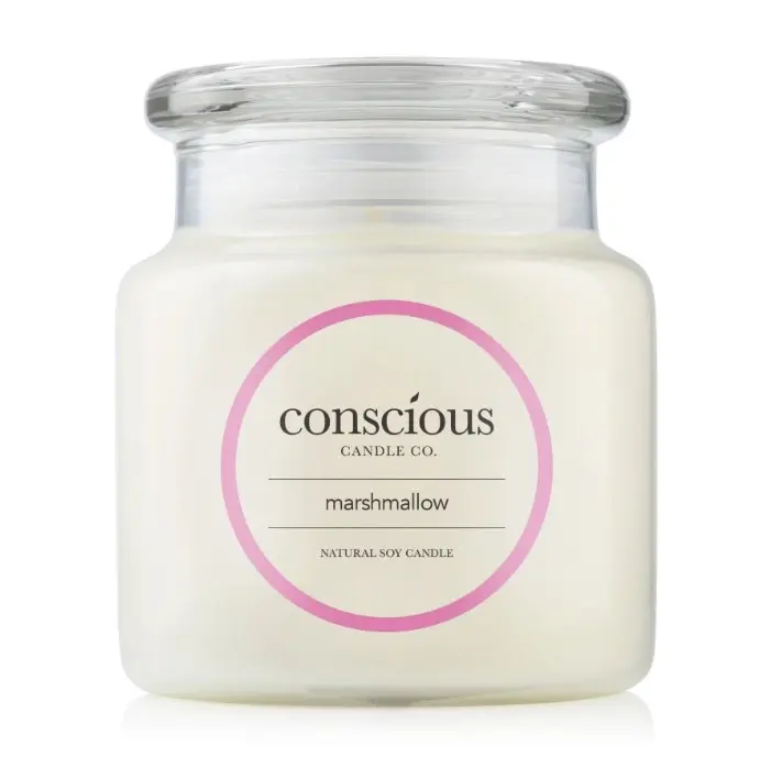 Conscious Candles Conscious Candle Marshmallow Natural Soy Candle 510g - Home & Garden