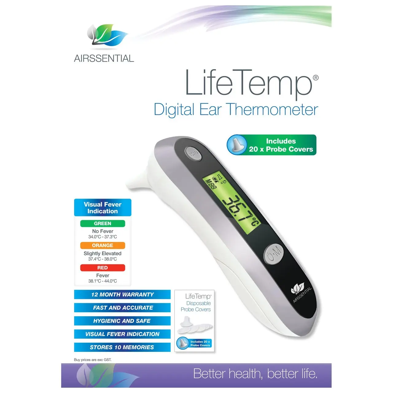 LifeTemp Digital Ear Thermometer - Health