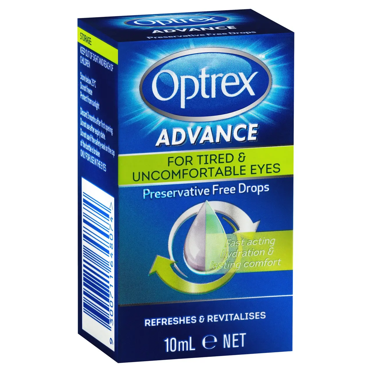 Optrex Advance Preservative Free Tired Eye Drops 10mL - Health