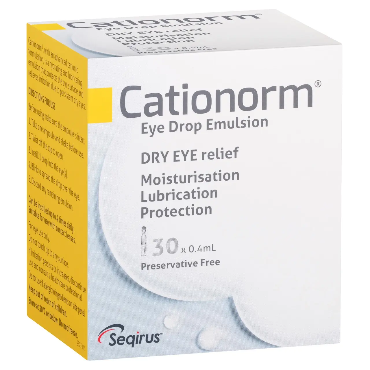Cationorm Eye Drop Emulsion Dry Eye Single Ampoules 30 x 0.4mL - Health