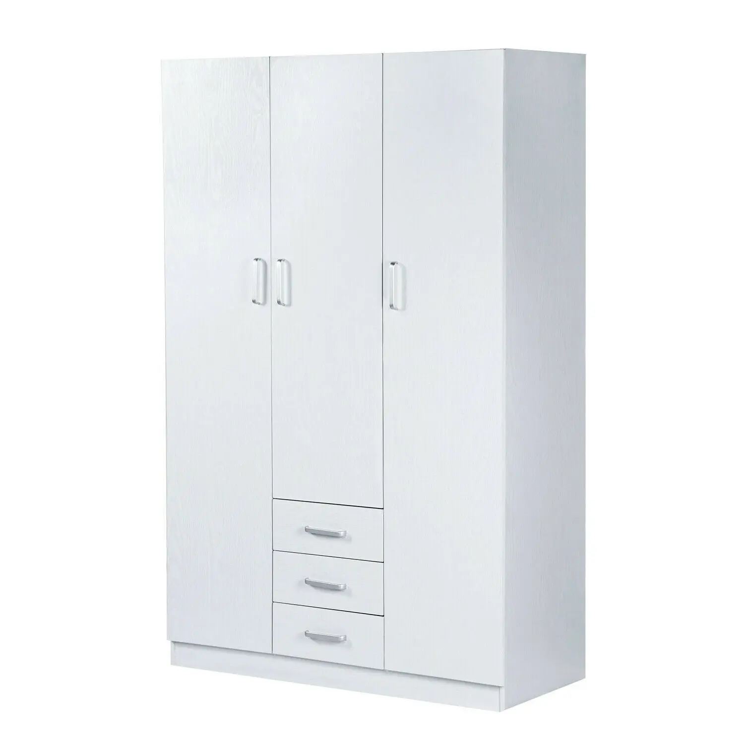 Foret Cabinet Wardrobe Clothes Rack Bedroom Storage Organiser 3 Drawers 3 Doors - Furniture