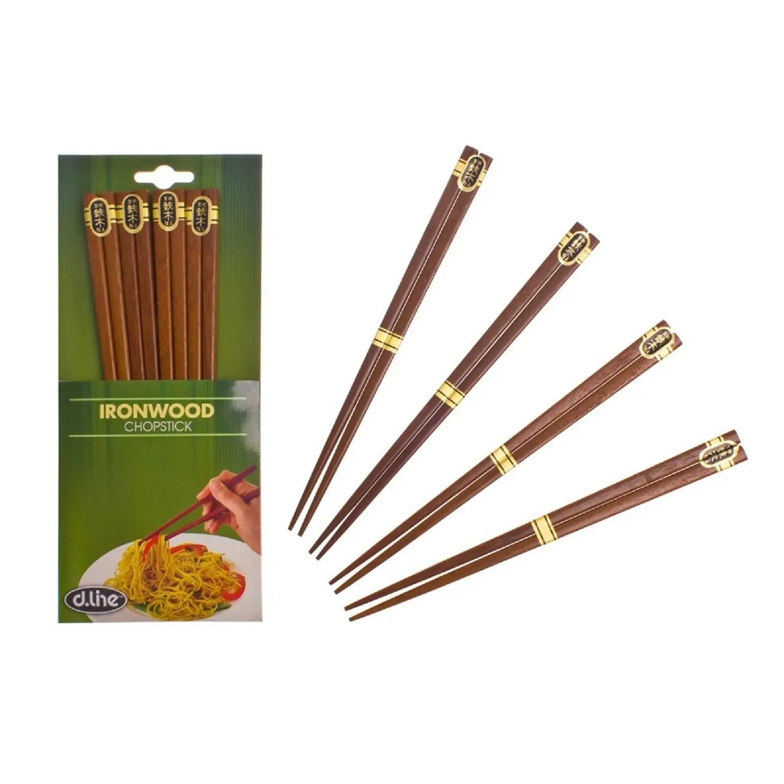 D.LINE IRONWOOD CHOPSTICKS - 4 PAIRS