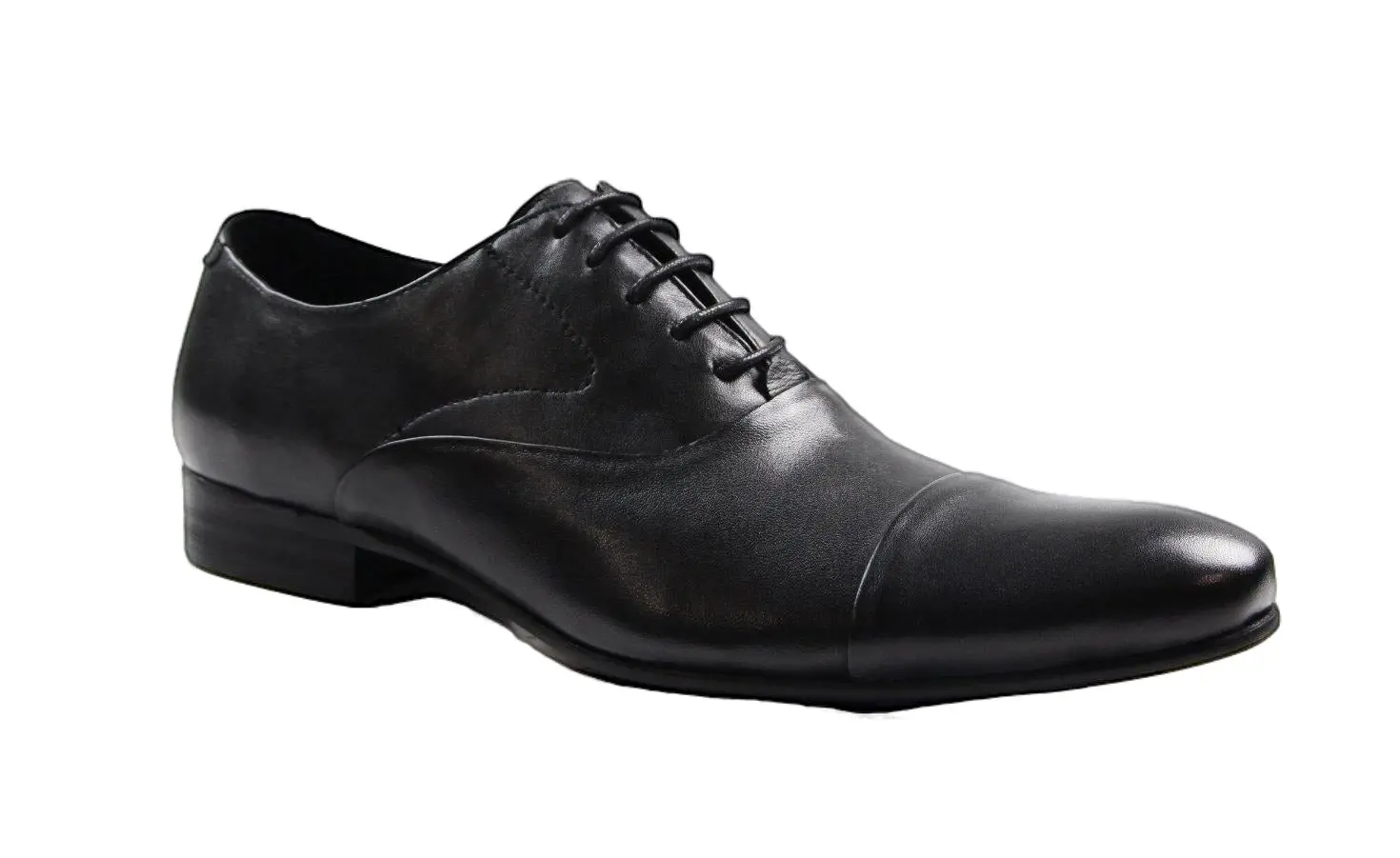 Mens Zasel Santos Black Leather Lace Up Shoes - Fashion