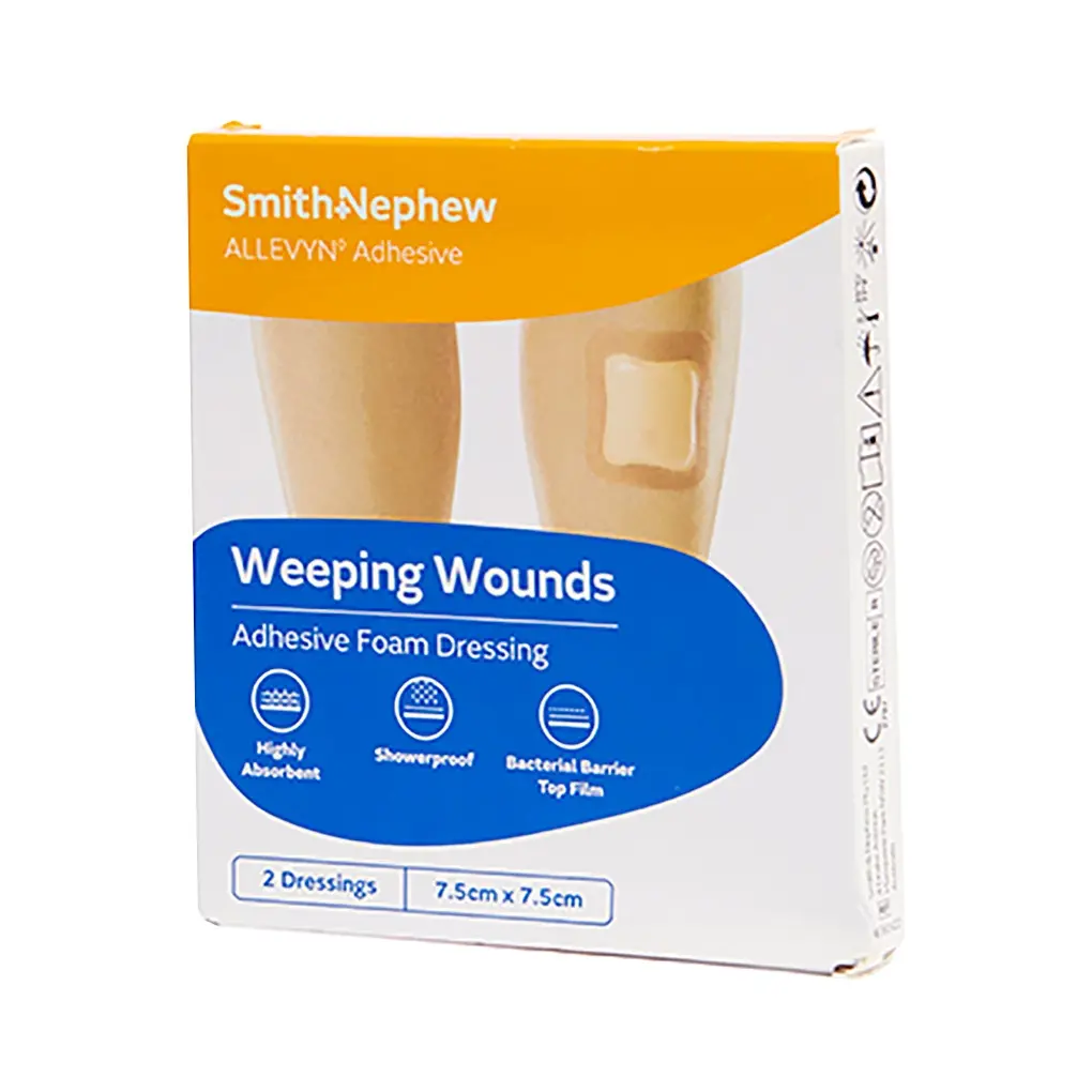 Allevyn Adhesive 7.5 x 7.5cm 2 Pack - Health