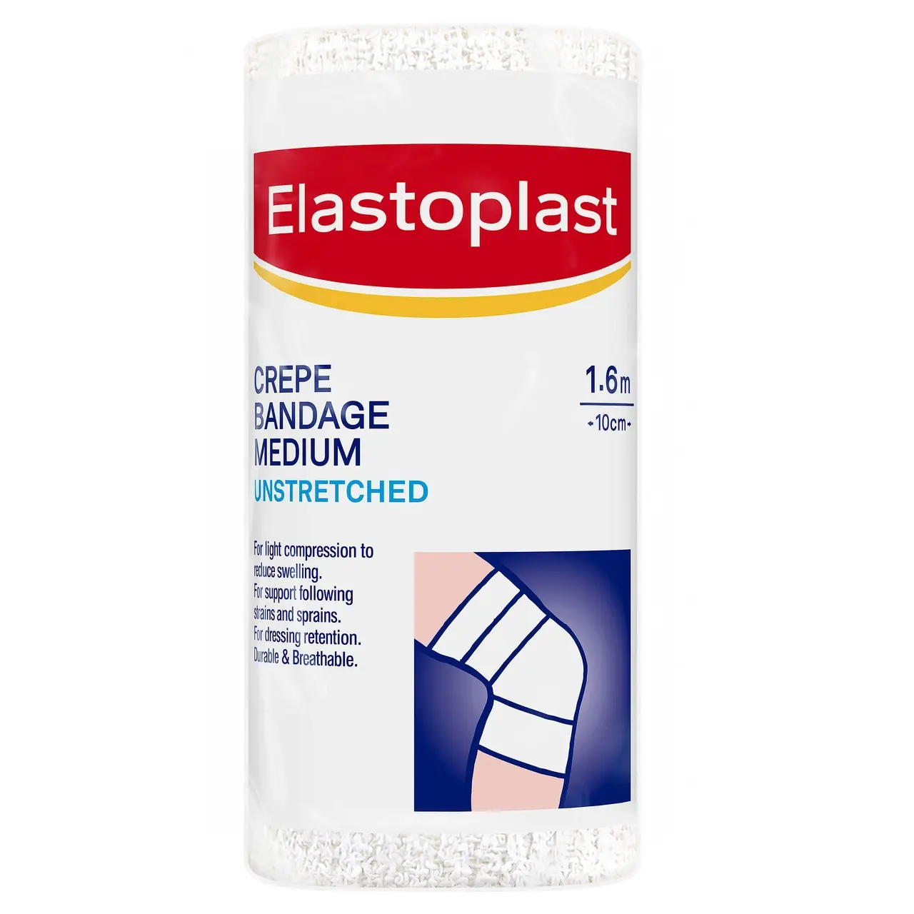 Elastoplast Medium Weight Crepe Bandage 10cm X 1.6m - Health