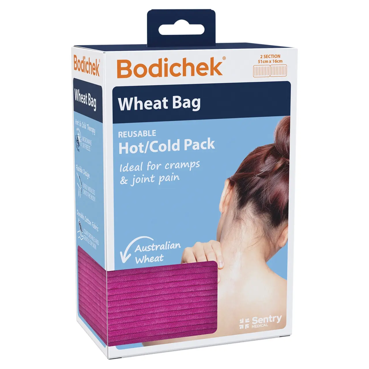 Bodichek Wheatbag 2 Section Rectangle - Health