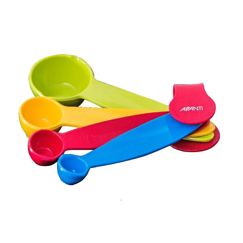 AVANTI COLOURED MELAMINE MEASURING SPOONS SET 4 - Home & Garden
