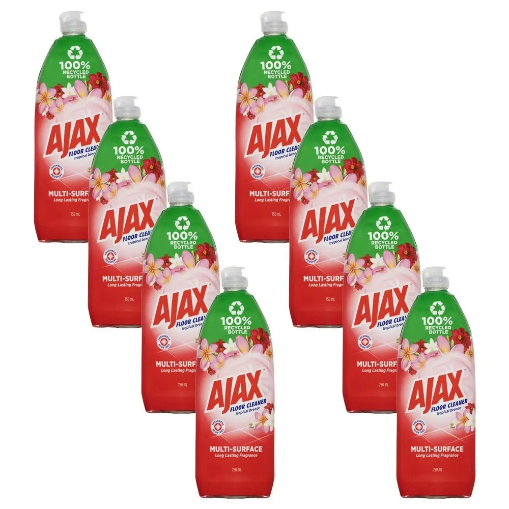 8x Ajax House Multi Surface Floor Cleaner Tropical Breeze Divine Blends 750ml - Home & Garden