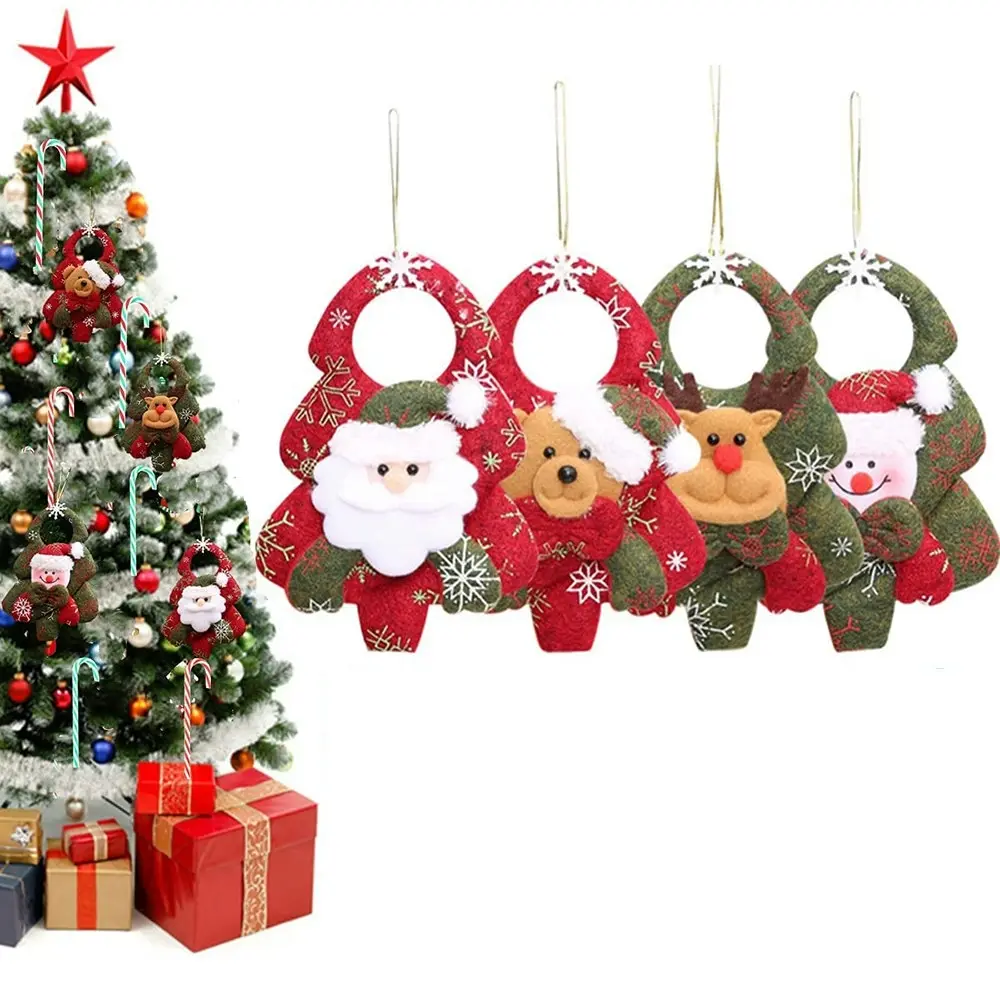 4 Pack Xmas Tree Hanging Plush Decoration Christmas Tree Ornaments Santa Pendant - Up to 60% Off Christmas Decoration Specials