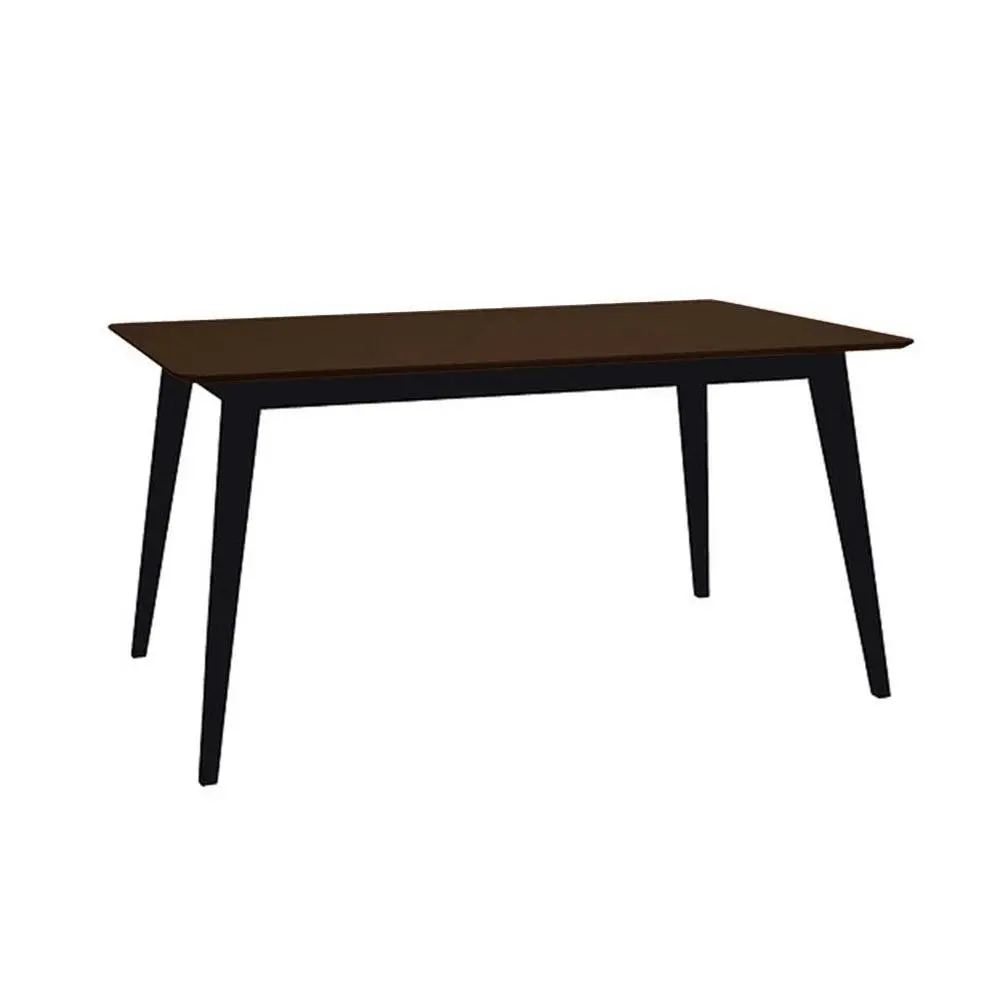 HomeStar Kanaka Wooden Rectangular Kitchen Dining Table 140cm Walnut/Black - Furniture