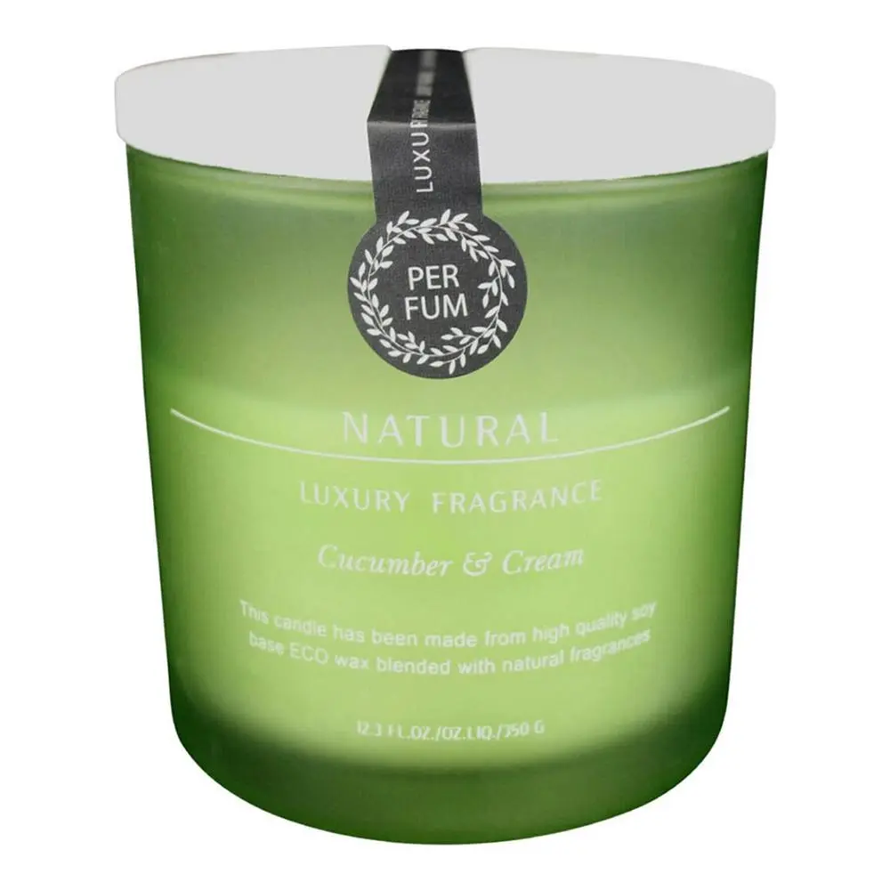 Glass/Wax 10.5cm Scented Tealight Candle Home Fragrance Display Cucumber & Cream - Home & Garden