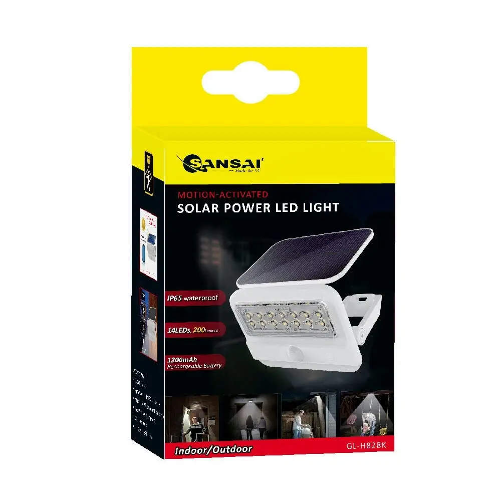 Sansai Motion Activated Solar Powered Waterproof LED Outdoor Wall Light - Home & Garden