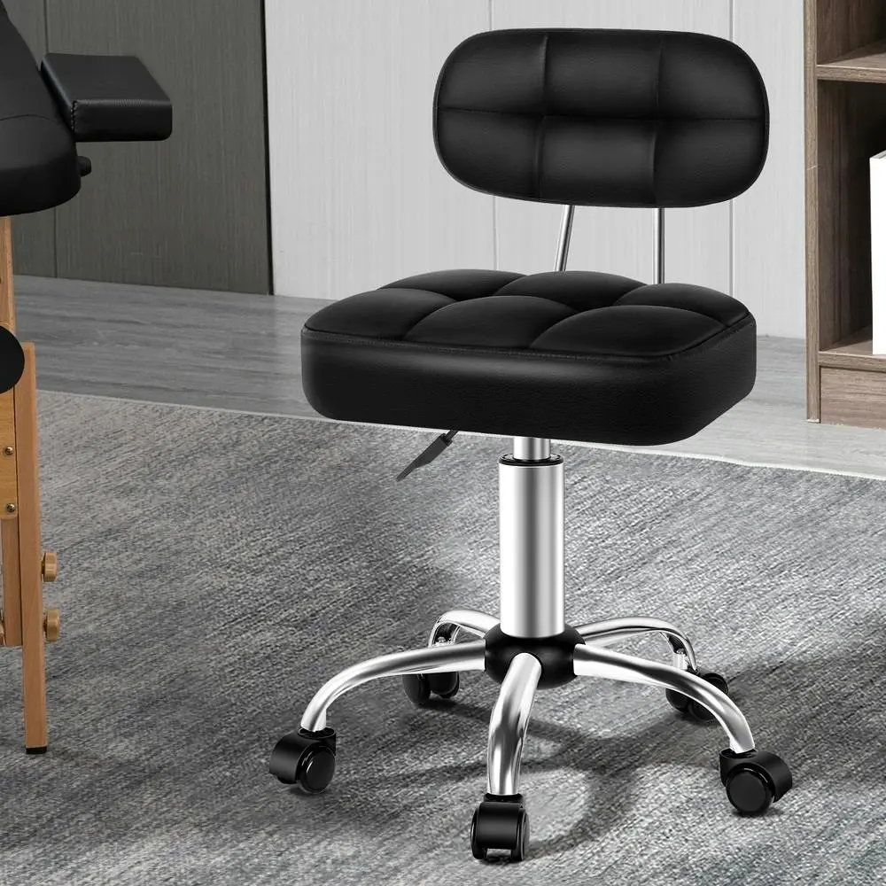 Alfordson Salon Stool Backrest Swivel Barber Hair Dress Chair Tufan Black - Commercial
