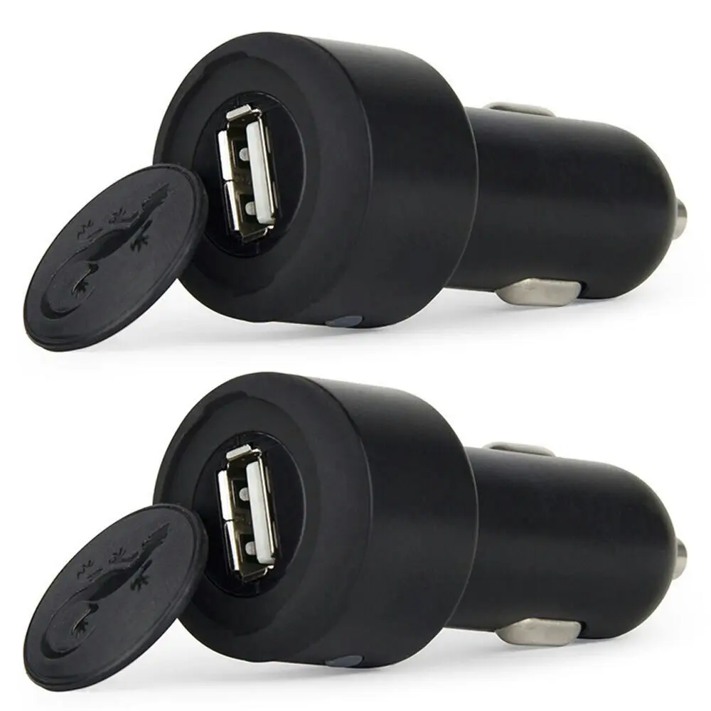 2x Gecko Smart 1.0A USB Car Charger for Smartphones GPS Tablet Dash Camera Black - Electronics