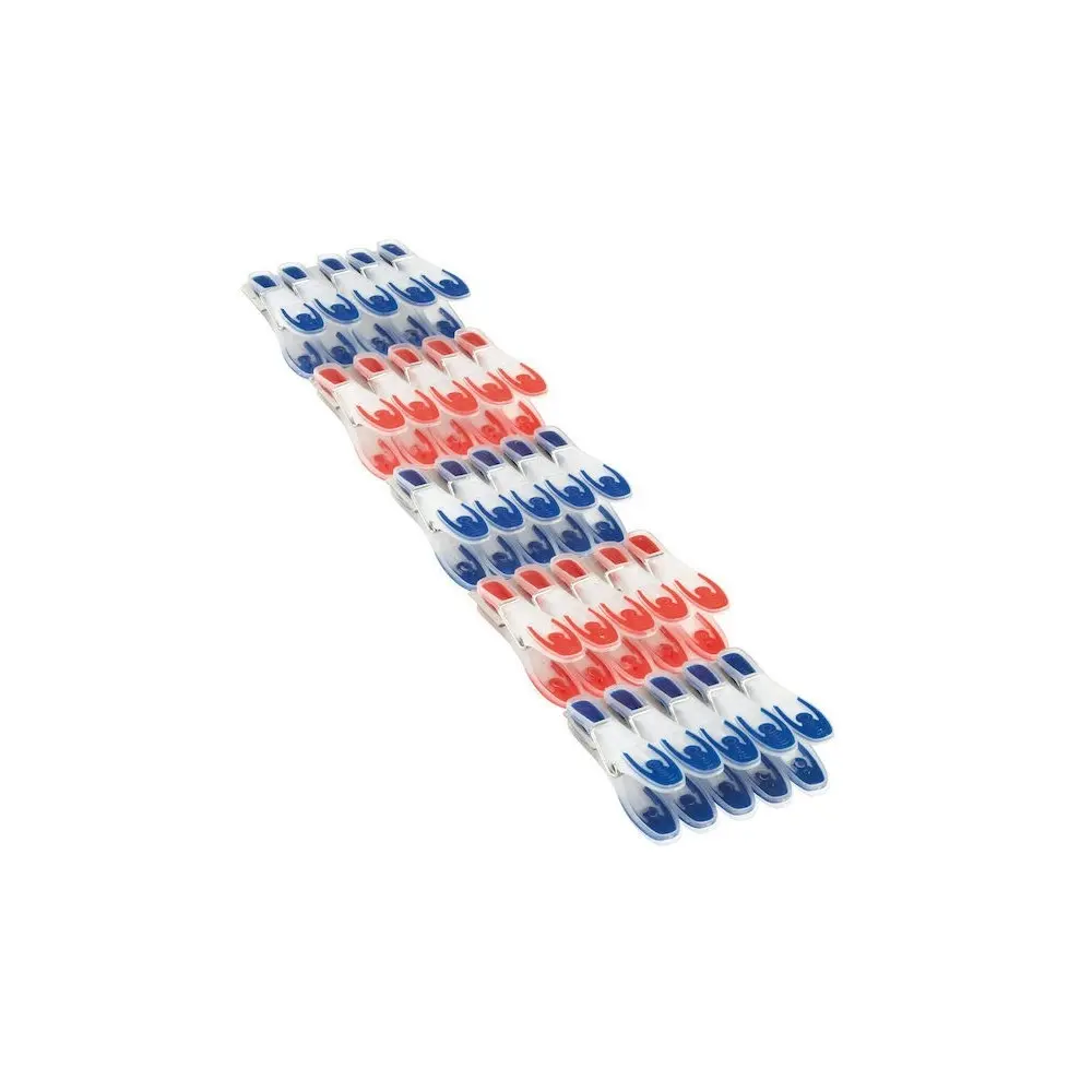 25pc Leifheit Laundry Pegs/Clothespin Soft Clipping Wide Handle Set Blue/Red - Home & Garden