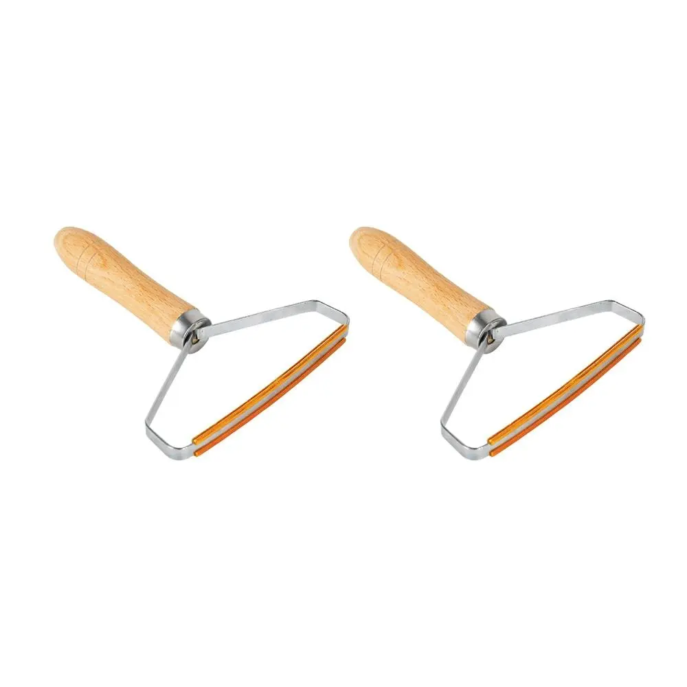 2x Vistara Wood Ergonomic Handle Lint Remover w/ Copper Thread Catch 12x15cm - Home & Garden