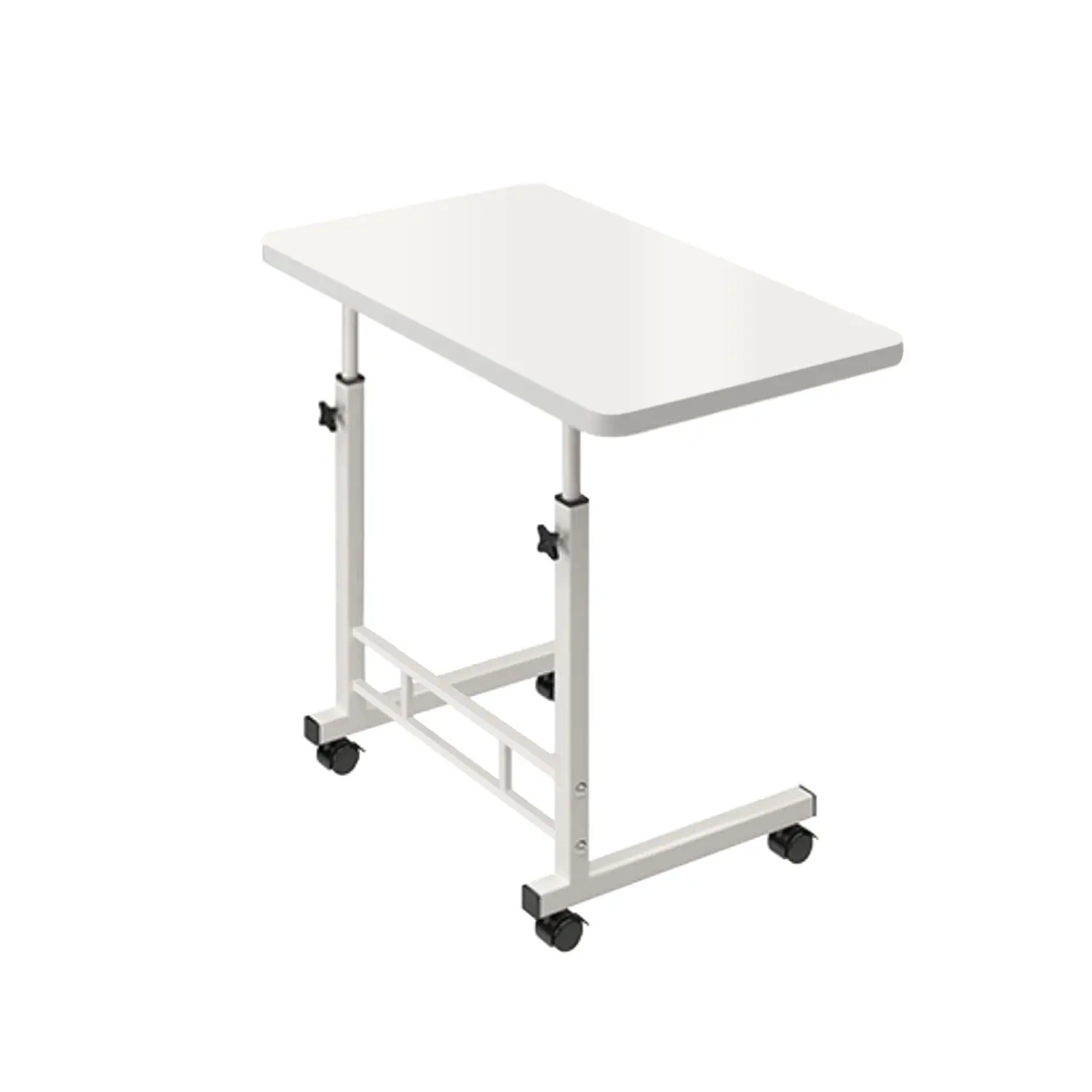 Foret Mobile Laptop Computer Bedside Study Desk Stand Adjustable Portable Table White - Furniture