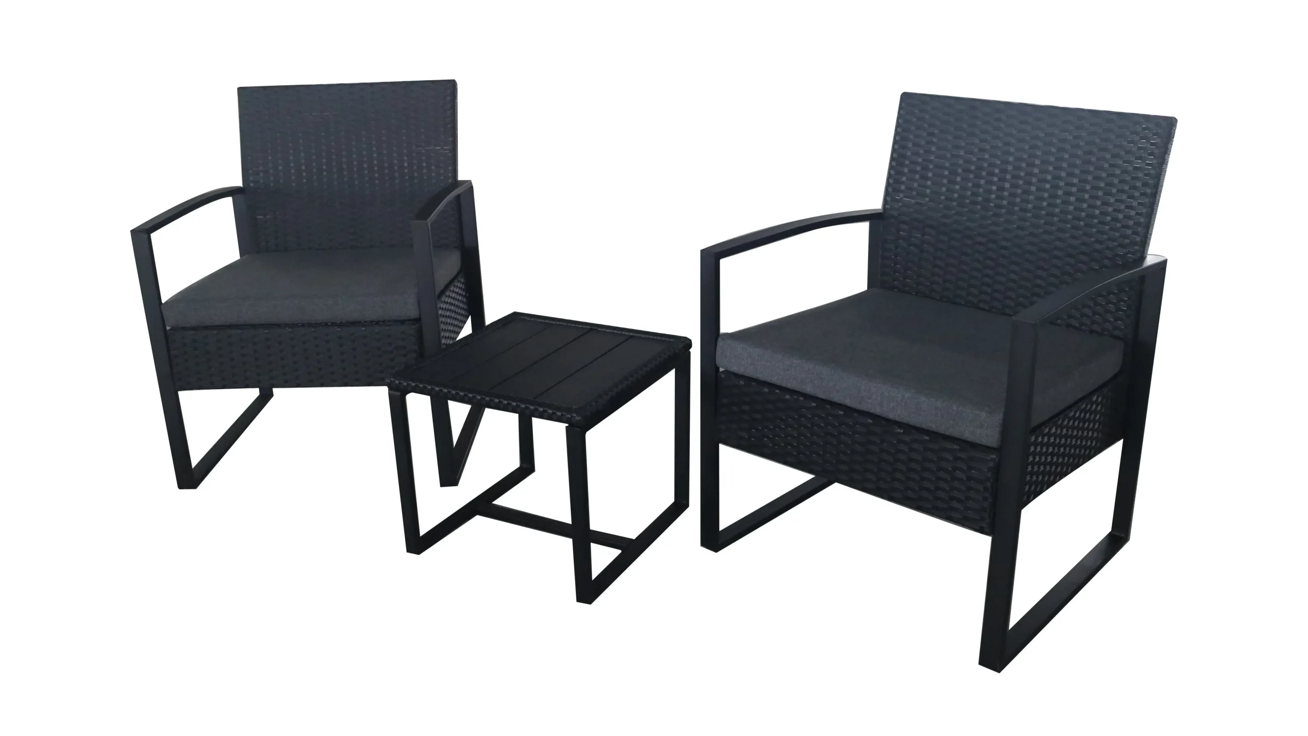 Elora 3pc Lounge Set Outdoor Furniture Rattan Wicker Chair Coffee Table Garden Patio Balcony - Up to 65% off Outdoor Furniture