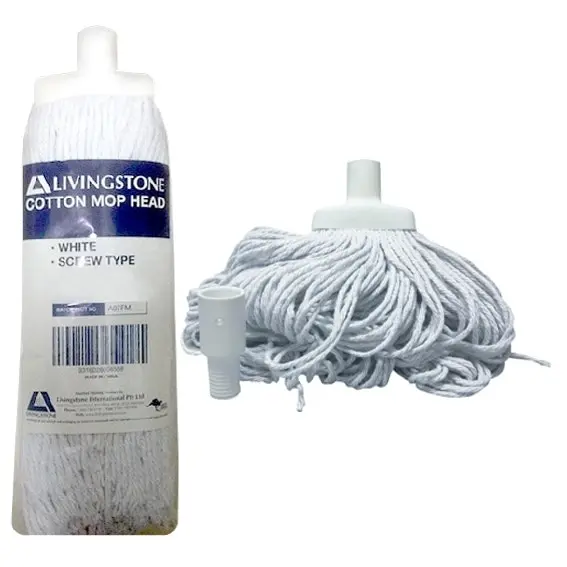 Livingstone Cotton Mop Head 650g 22mm Screw Type White - Commercial