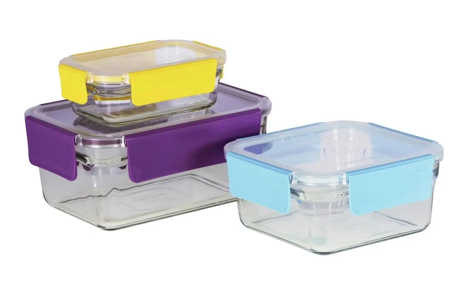 GLASSLOCK 3 PIECE TEMPERED GLASS FOOD CONTAINER PREMIUM OVEN SAFE SET - Home & Garden