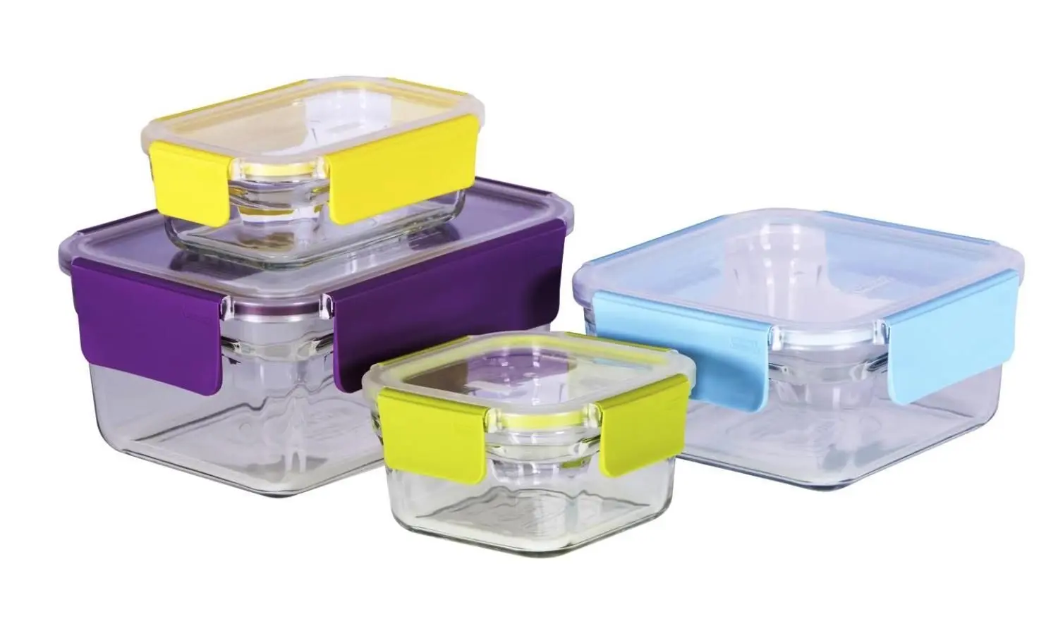 GLASSLOCK 4 PIECE TEMPERED GLASS FOOD CONTAINER PREMIUM OVEN SAFE SET - Home & Garden