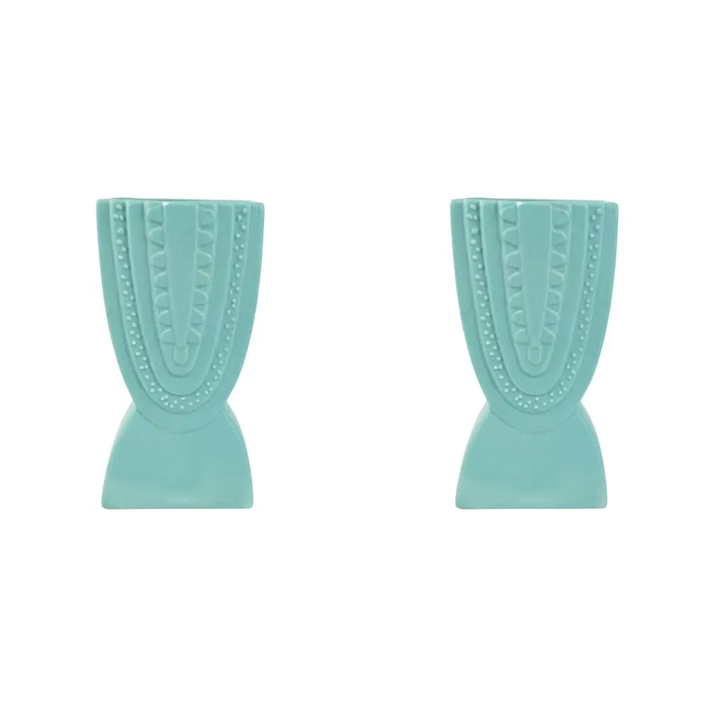 2x Urban Addie Rainbow 22cm Ceramic Plant/Flower Vase Home Display Pot MED Ocean - Home & Garden