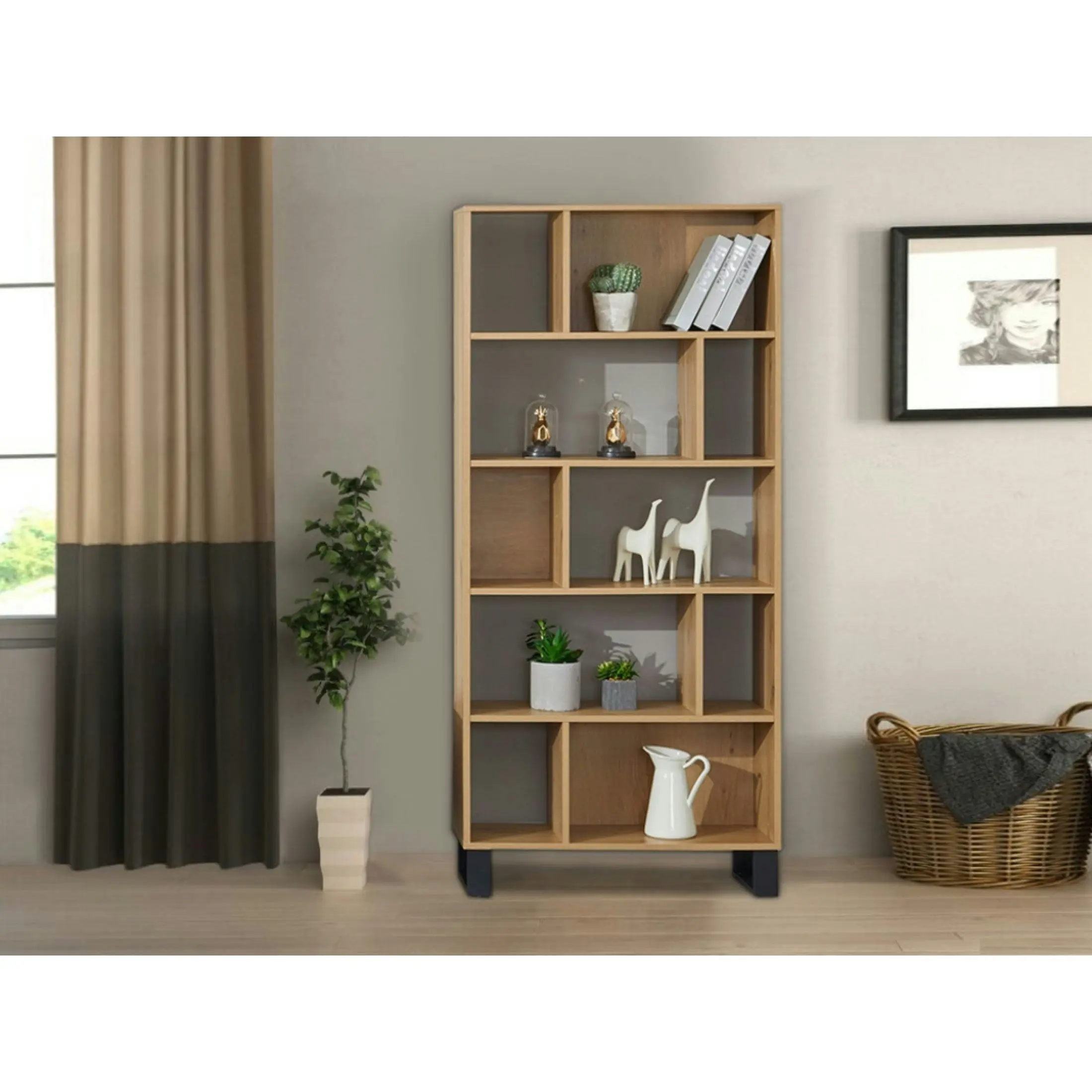Bronte Bookcase Natural Oak - Furniture
