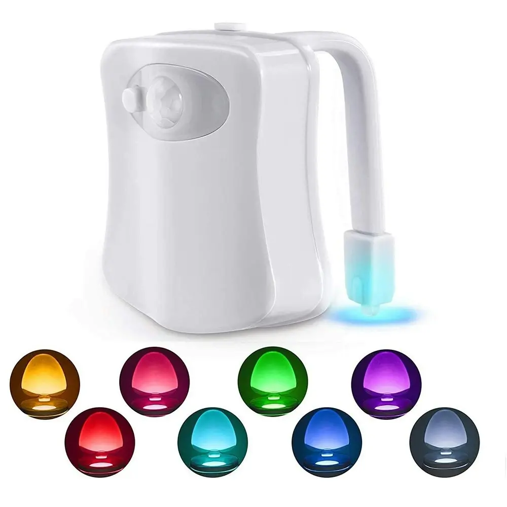 Toilet Light with Motion Sensor LED 8 Colors Changing Light Bathroom Night Light - Home & Garden