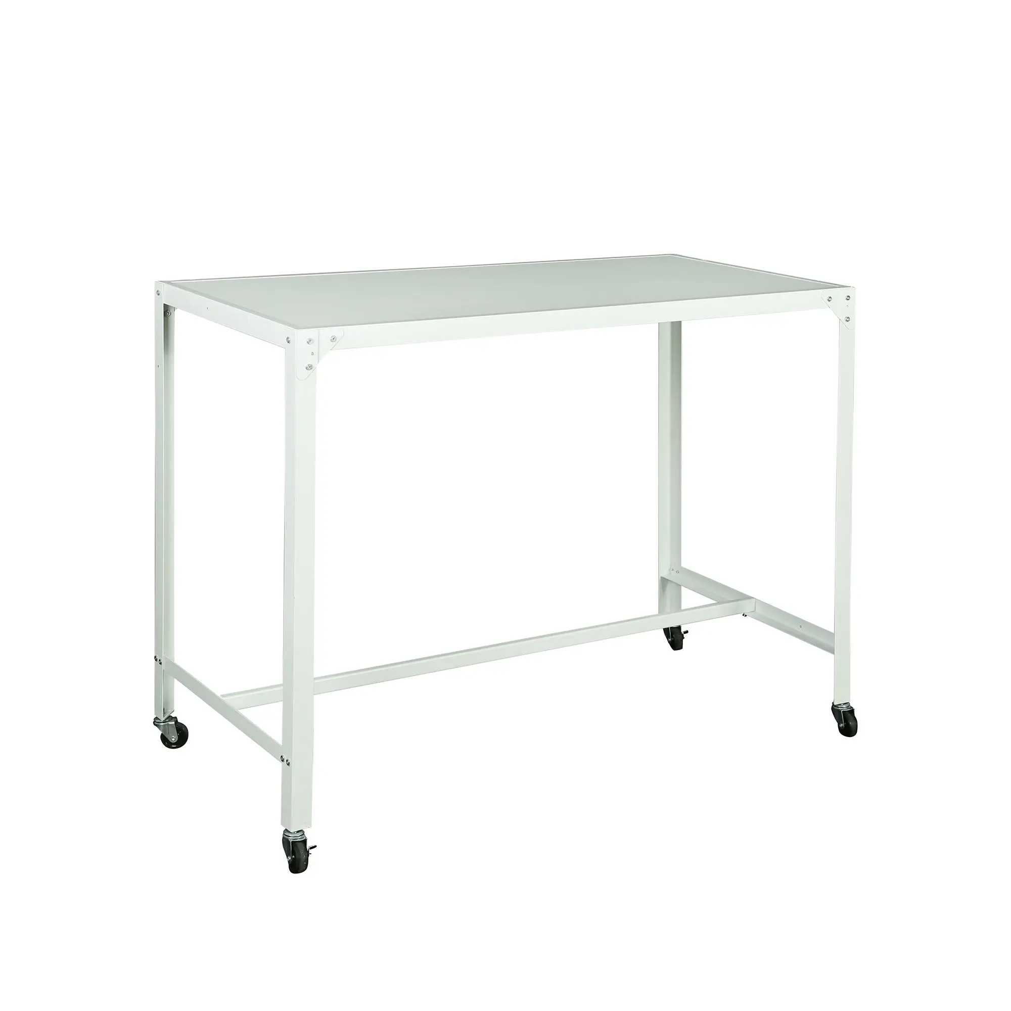 Foret Computer Desk Office Pc Laptop Table Study Workstation Home White Metal - Furniture