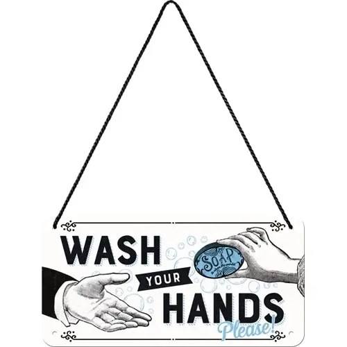 Nostalgic Art Metal 10x20cm Wall Hanging SignWash Your Hands Home/Office Decor - Home & Garden